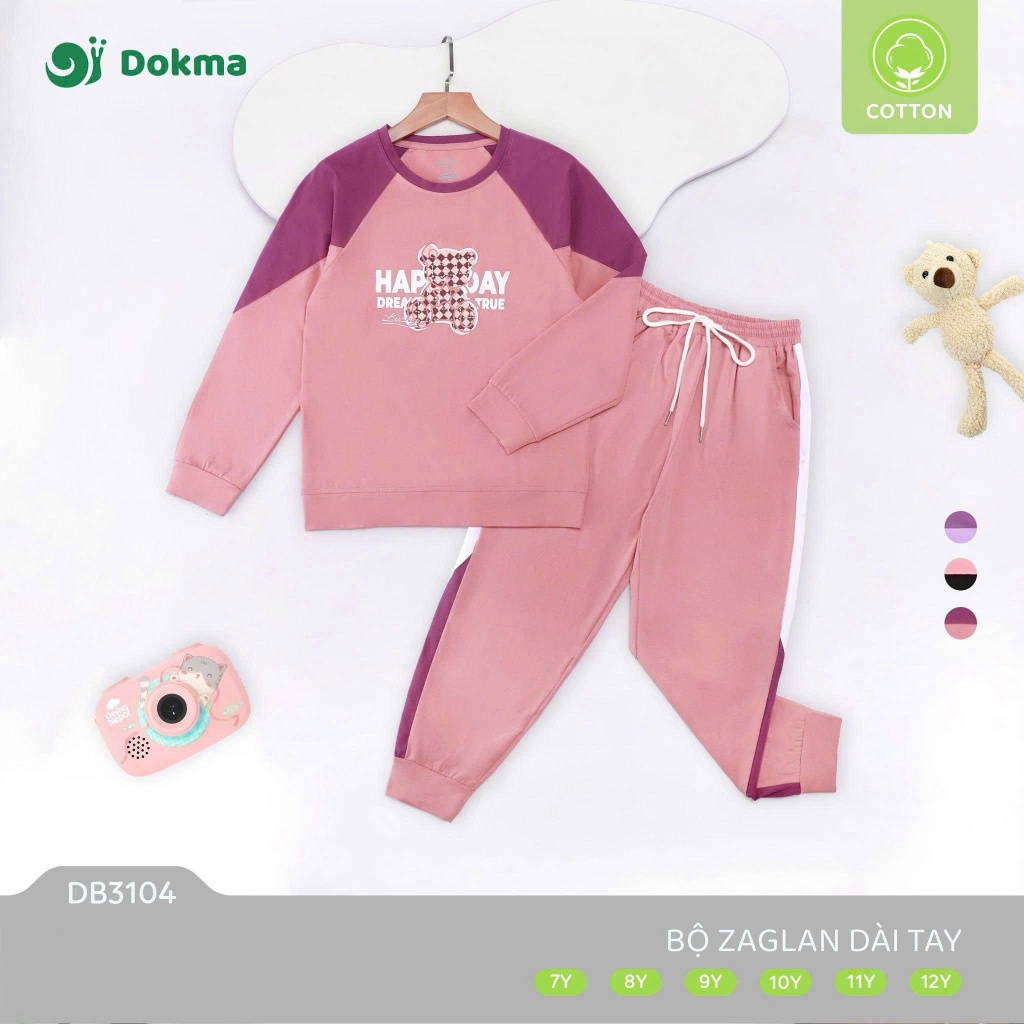 (7-12Y, 23-42kg) Bộ Dài Tay Dokma Bé Trai, Bé Gái DB3264 DB3263 DB3104 DB3100 DB3107 DB3109 DB3106 DB3096