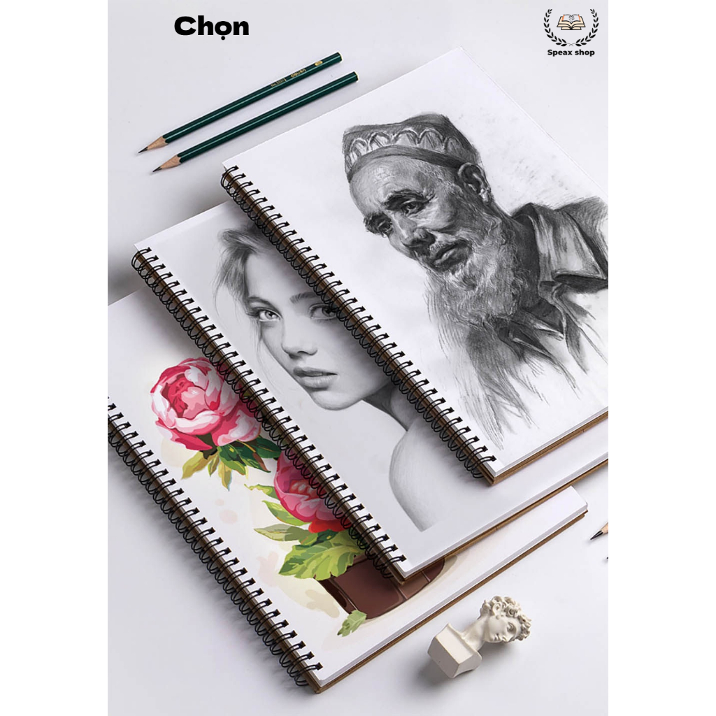 Sổ Vẽ Deli Gáy Lò Xo A4/A3/A5 – Giấy Vẽ Cao Cấp 110gsm, Bề Mặt Ép Lạnh, Chống Tẩy Rách, Dành Cho Vẽ Phác Thảo & Mỹ Thuật