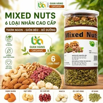 Hạt Dinh Dưỡng Mix 6 Loại Hạt Cao Cấp Bảo An, Hạt Mixed Nuts 6 Nhân Hạt Dinh Dưỡng Healthy Eat Clean Giảm Cân, 250g/500g