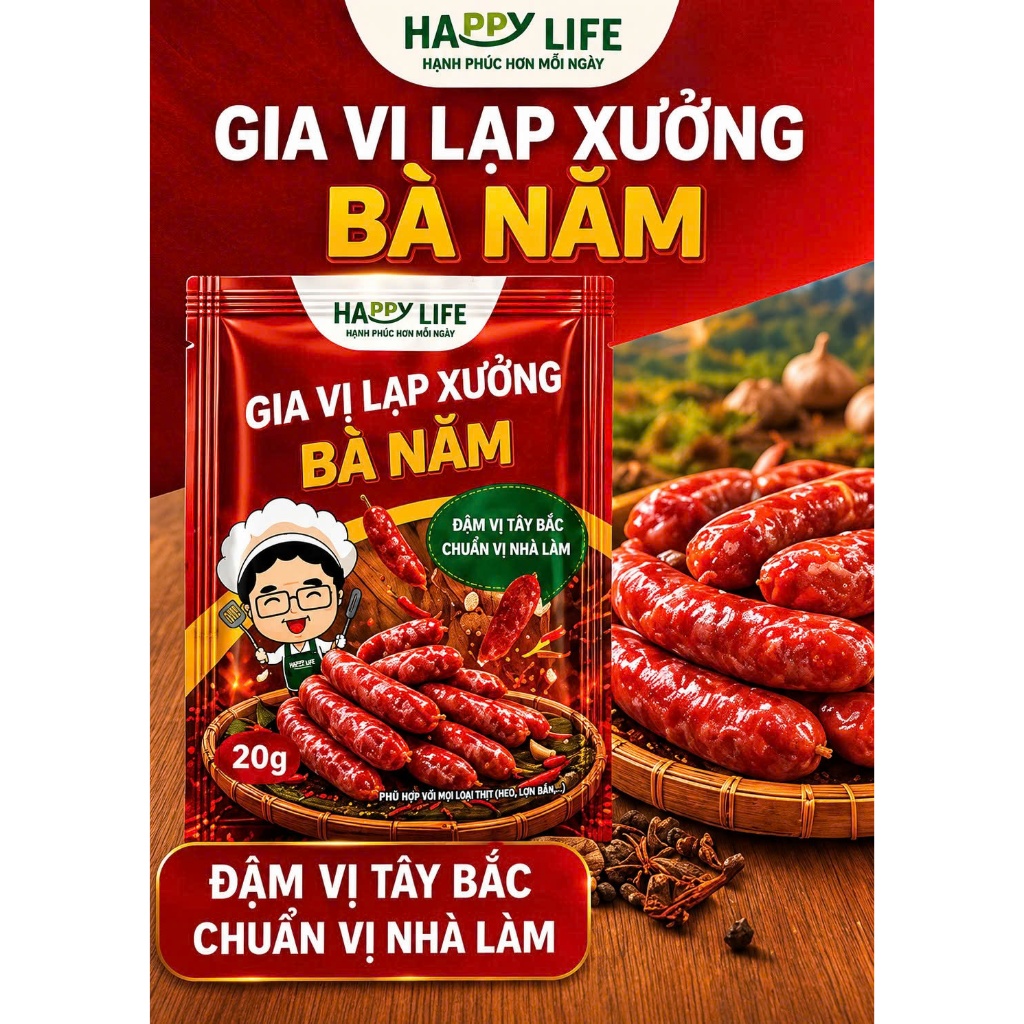 Gia vị Nạp xưởng bà Năm- Chuẩn vị Tây Bắc