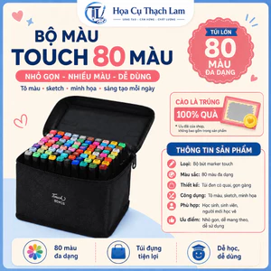 Tặng 3 cây Bút Màu Dạ Marker 48 Cây Touch tặng kèm túi - Hộp Bút Dạ 48 Cây Cực Kỳ Tiện Lợi