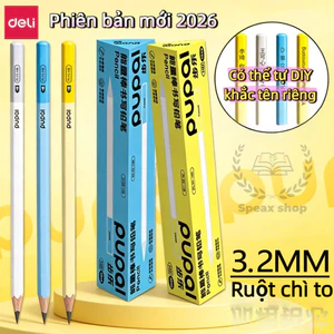 Bút chì gỗ Deli không độc hại – Lõi chì siêu to (dày), đậm màu, thân lục giác dễ cầm, dễ gọt Hộp 30 cây