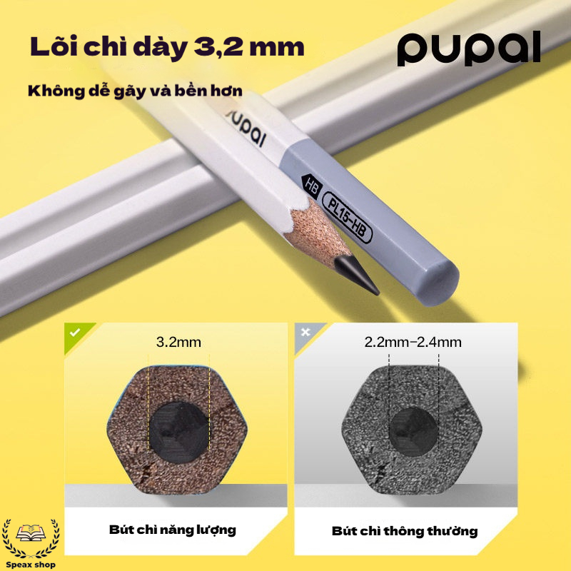 Bút chì gỗ Deli không độc hại – Lõi chì siêu to (dày), đậm màu, thân lục giác dễ cầm, dễ gọt Hộp 30 cây