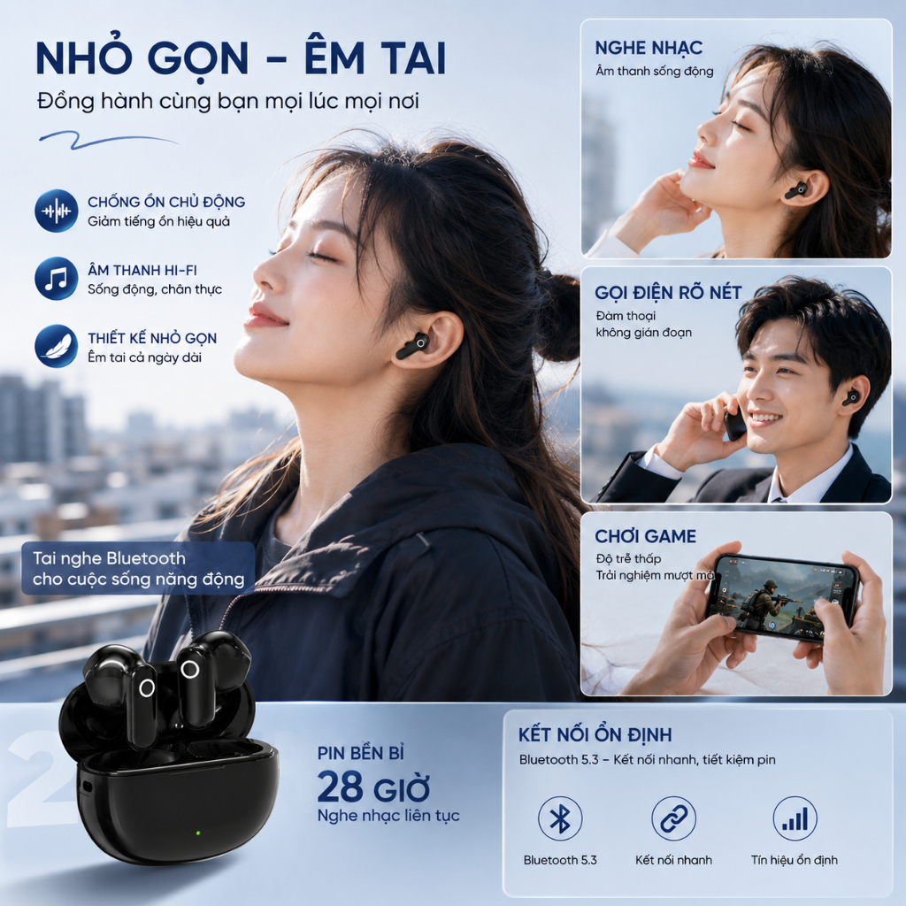 Tai Nghe Bluetooth Tai Nghe Tai Nghe Không Dây Tai Nghe Chụp Tai Tai Nghe Có Dây Cao Cấp HIFI Chống Nước Bán Sỉ