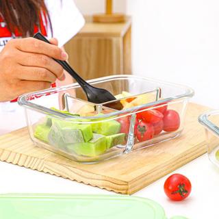 Hộp cơm thủy tinh 2 ngăn, 3 ngăn cao cấp chịu nhiệt tốt, nắp kín chống tràn mang cơm đi làm tiện lợi