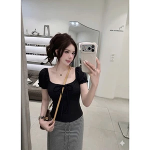 ÁO THUN FORM ÔM CỔ RỘNG THẮT DÂY NGỰC | OUTFIT DẠO PHỐ ĐI CAFE SIÊU XINH | HOT TREND 2026 BY CHAMIE STORE