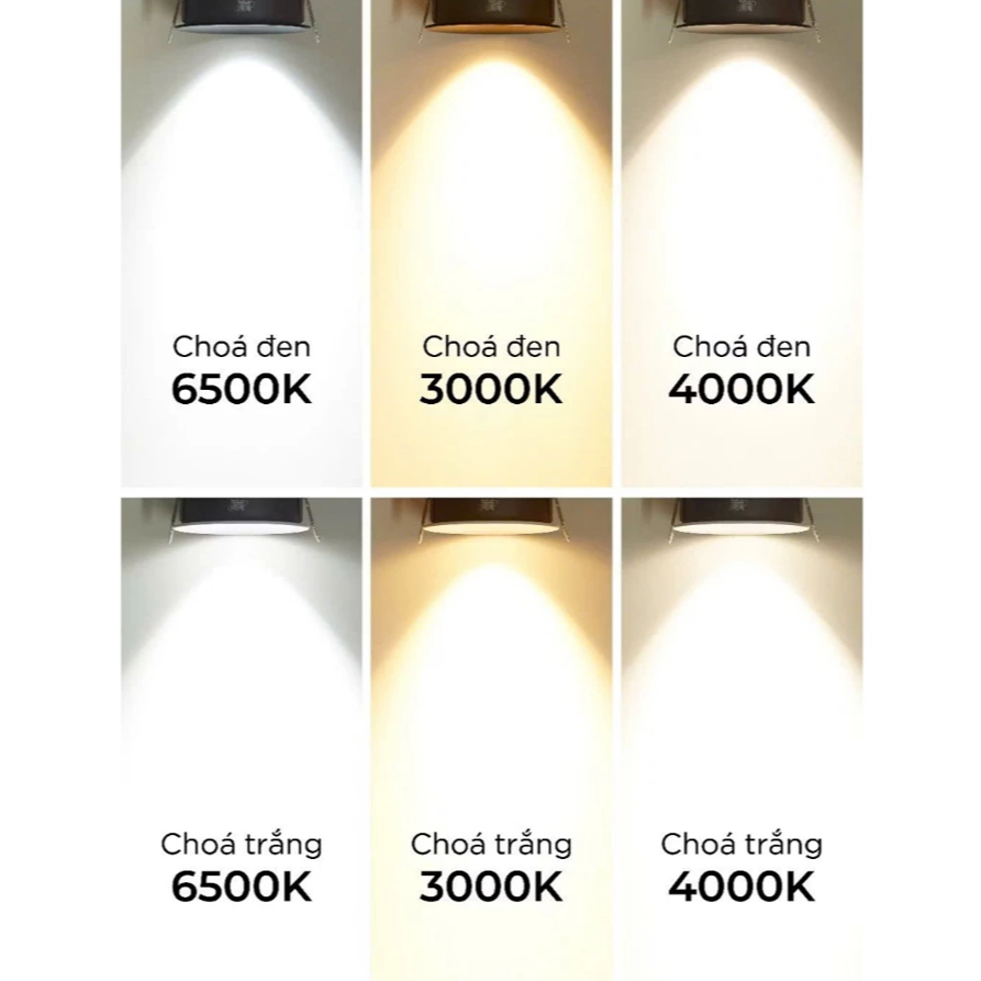 Đèn Led Âm Trần Chống Chói Spotlight 7w 12w xoay góc Chip COB trang trí phòng khách phòng ngủ hành lang lối đi