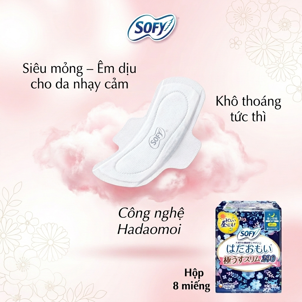 BVS SOFY HADAMOI ULTRA SLIM 29CM (8 MIẾNG) – ÊM DỊU CHO DA NHẠY CẢM