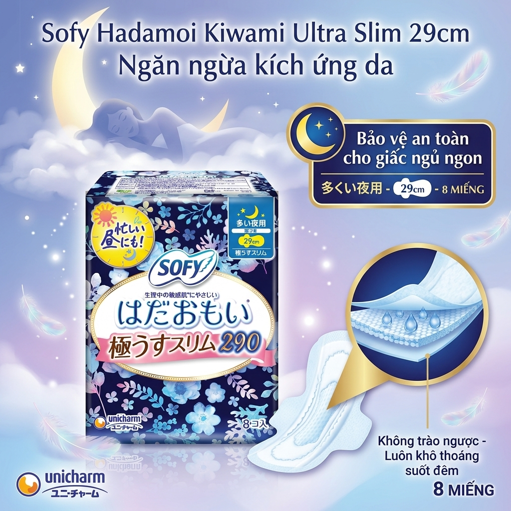 BVS SOFY HADAMOI ULTRA SLIM 29CM (8 MIẾNG) – ÊM DỊU CHO DA NHẠY CẢM
