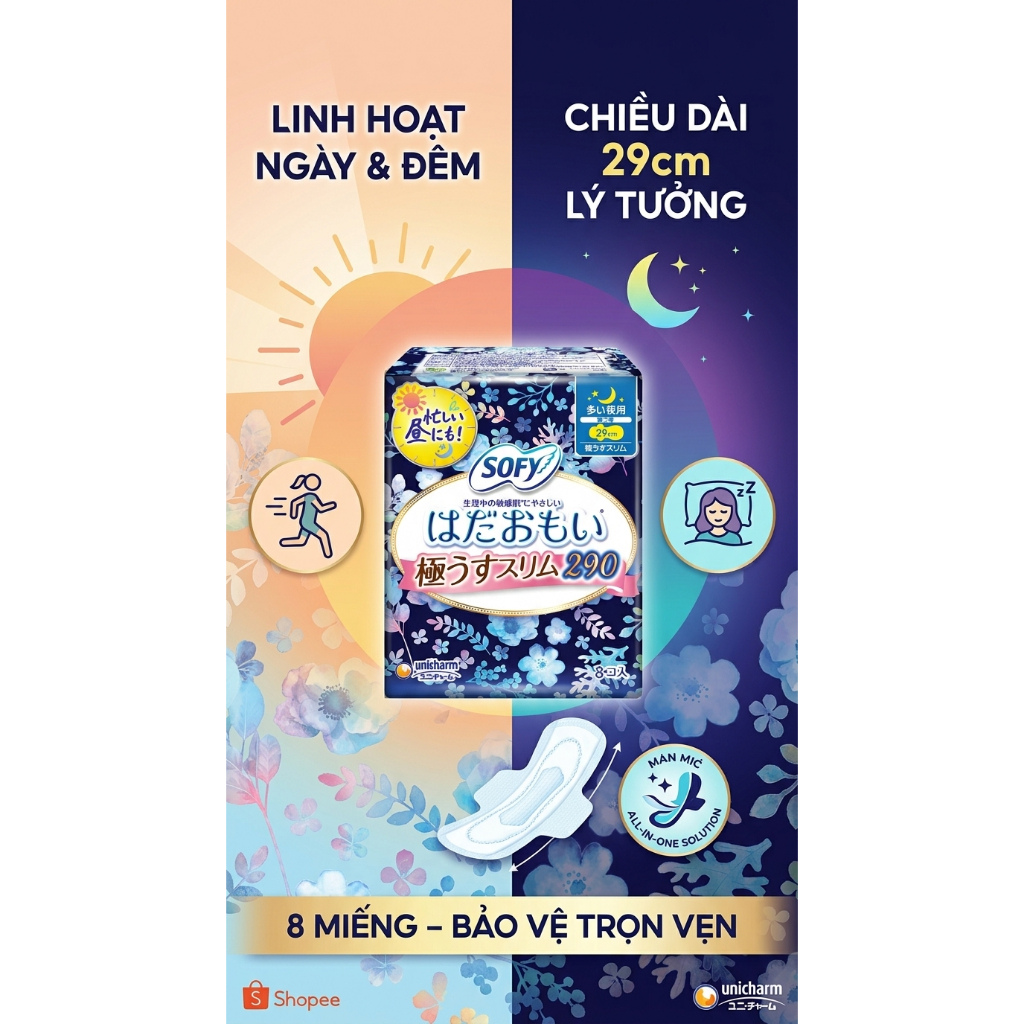BVS SOFY HADAMOI ULTRA SLIM 29CM (8 MIẾNG) – ÊM DỊU CHO DA NHẠY CẢM