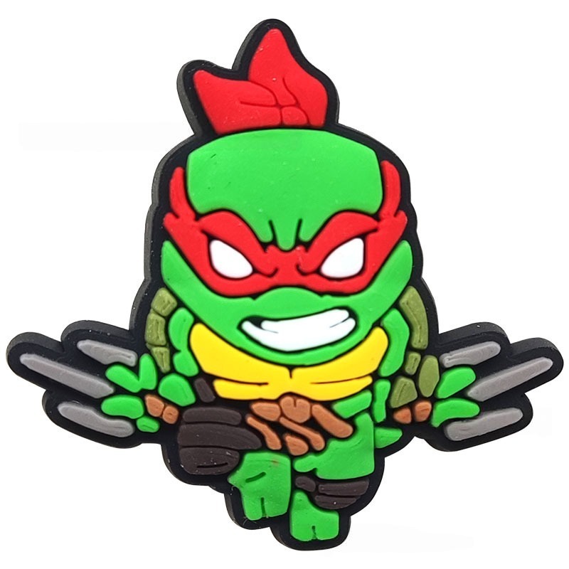 Set charm gắn dép cross NINJA RÙA, Nút gắn sticker dép cross trang trí cham 2D hoạt hình CROSS TREND