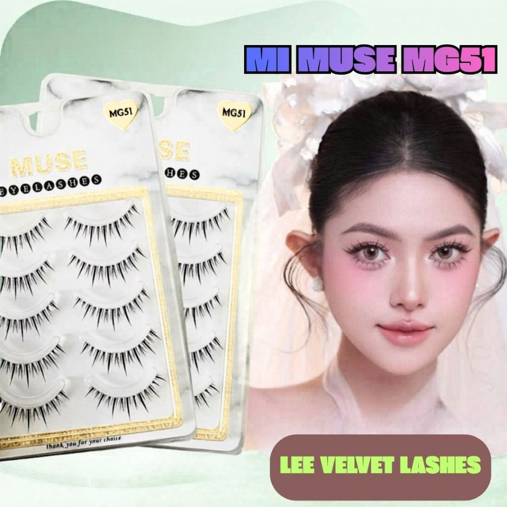 LeeVelvetLashes mi giả muse mg51 Mi Giả Sợi Tự Nhiên, Mềm Nhẹ, Không Lộ Chân Mi