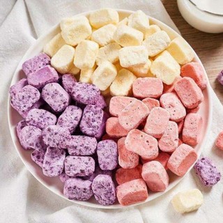 Túi 100g - 500g Sữa Chua Sấy Mix Vị Trái Cây Dạng Viên, Giòn, Xốp, Loại Ngon Ăn Vặt Tiện Lợi - HALA
