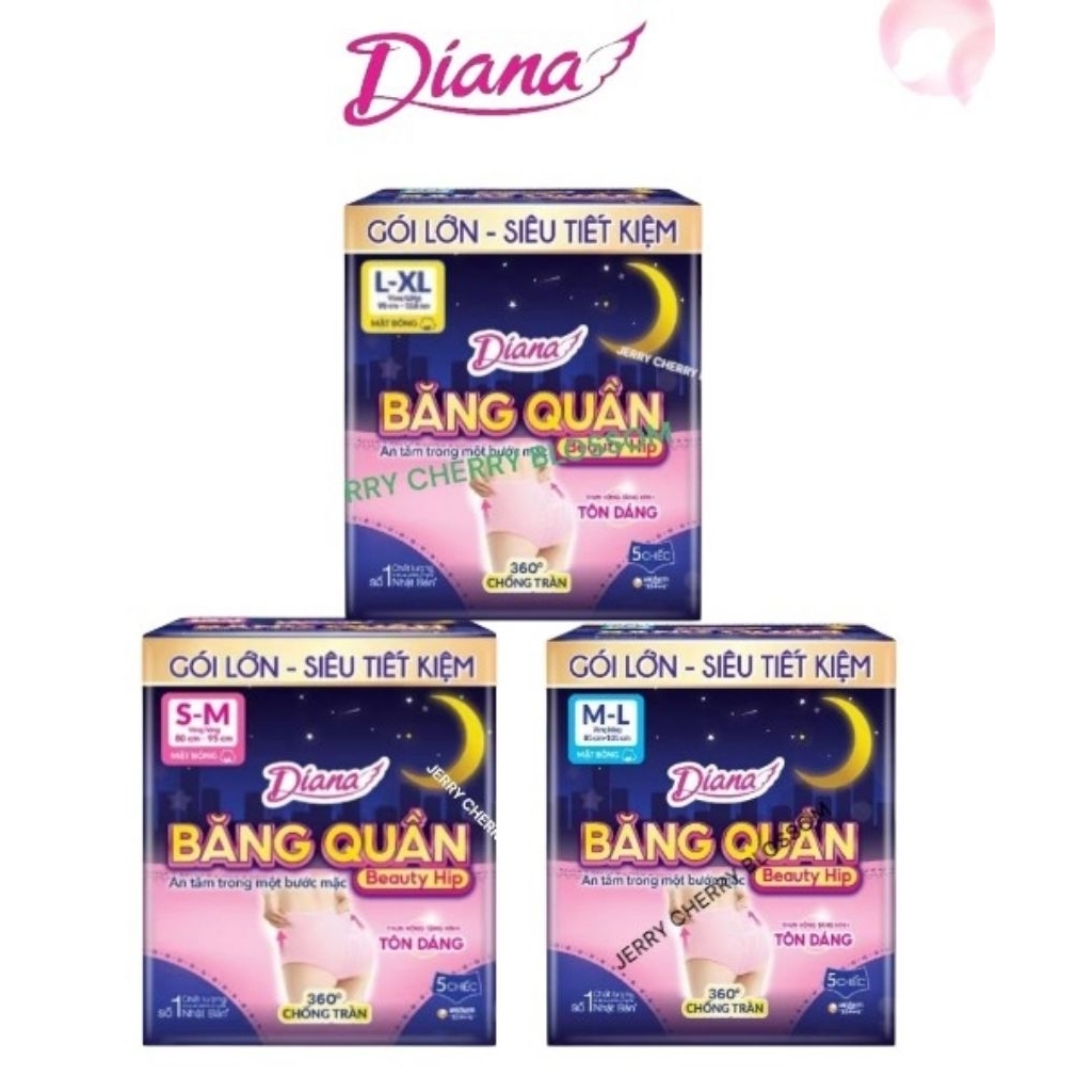 1 gói băng quần Diana Beauty hip size SM5/ML5/XL5 miếng