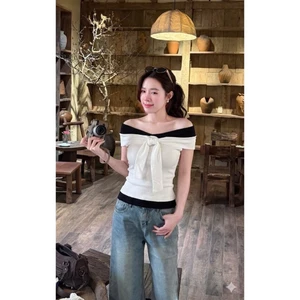 ÁO THUN TRỄ VAI PHỐI MÀU THẮT NƠ | STYLE TIỂU THƯ SANG CHẢNH | HOT TREND 2026 BY CHAMIE STORE