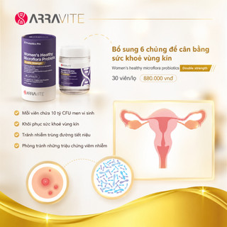 Men Vi Sinh Arravite 10 Tỷ Lợi Khuẩn - Men Phụ Khoa Dạng Viên Uống Giúp Các Vấn Đề Về Ngứa Ngáy Khó Chịu Cho Cơ Thể