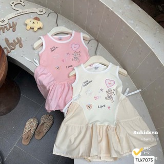 Đầm xoè công chúa sát nách hình in mini - Lựa chọn hoàn hảo cho gái yêu size 9-33kg