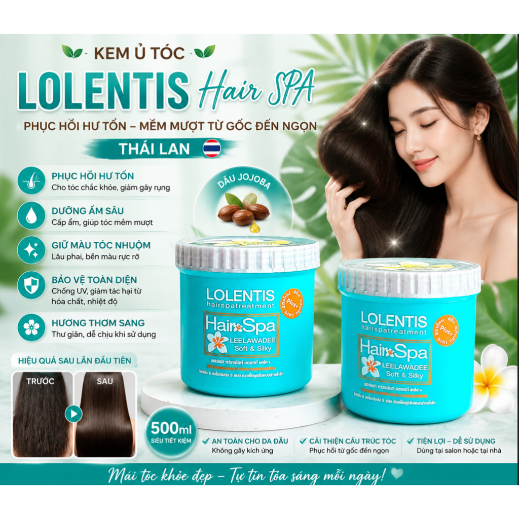 (Chính Hãng) Ủ Tóc Lolentis Hair SPA 500ml Thái - 1 Hộp