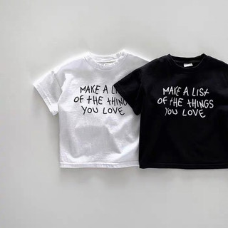 Áo thun áo phông cộc tay mùa hè bé trai bé gái Batala Kids, ÁO CỘC TAY ĐEN TRẮNG MAKE LIST từ 8-25kg
