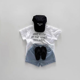 Áo thun áo phông cộc tay mùa hè bé trai bé gái Batala Kids, ÁO CỘC TAY ĐEN TRẮNG MAKE LIST từ 8-25kg