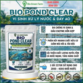 Vi Sinh Đa Dòng Bio Pond Clear 227gram, Xử Lý Nước Và Đáy Ao,Cắt Tảo Độc Phân Hủy Bùn Đáy Ao Nuôi Tôm Cá