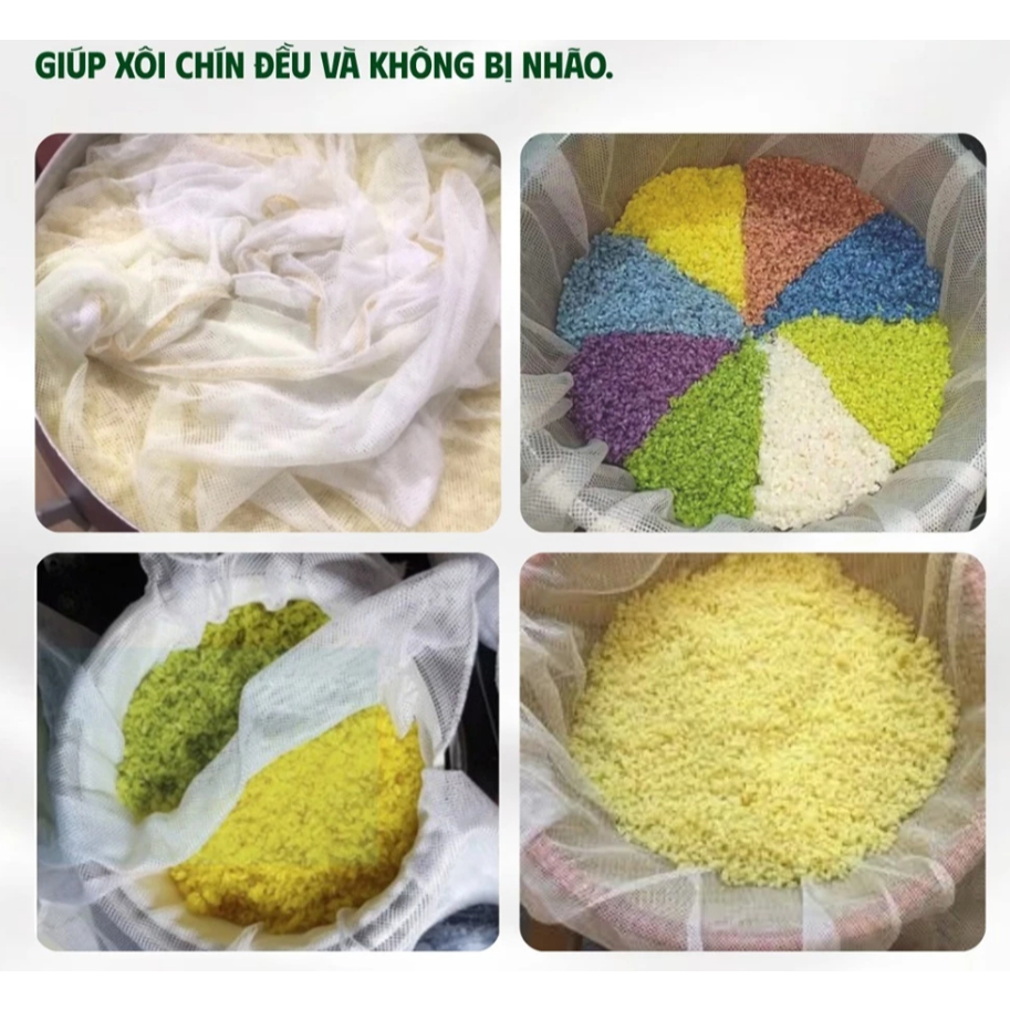 Khăn hấp, khăn vải lưới đồ xôi chống dính, lưới lỗ rất nhỏ may 2 lớp, hấp xôi, có thể tái sử dụng