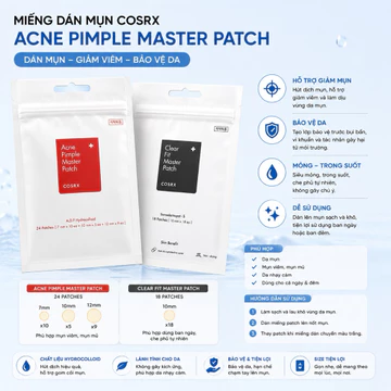 miếng dán mụn Cosrx Acne Pimple Master Patch và Clear Fit Master Patch