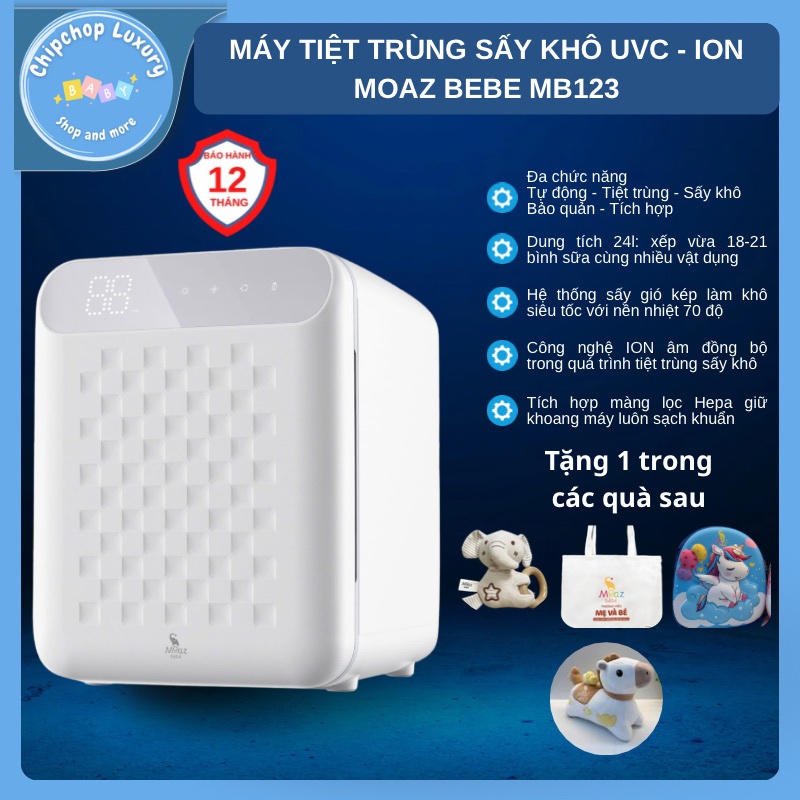 Máy tiệt trùng sấy khô uvc ion moaz bébé mb123 24L bảo hành chính hãng 12 tháng chipchop luxury