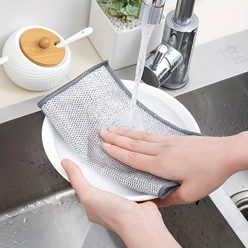 Khăn Lưới Lau Nhà bếp Rửa Bát Kim Loại, Khăn Lưới Dùng Lau Bát Chén Dĩa, Cọ Rửa Xong Nồi, Chống Bám Dầu Hot 2026