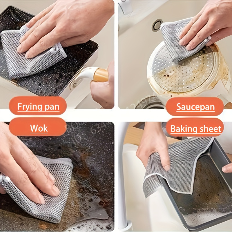 Khăn Lưới Lau Nhà bếp Rửa Bát Kim Loại, Khăn Lưới Dùng Lau Bát Chén Dĩa, Cọ Rửa Xong Nồi, Chống Bám Dầu Hot 2026