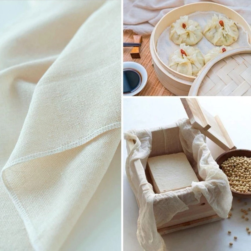 Khăn hấp bánh bao, Màn thầu, Dimsum, Sủi cảo, Bánh cuốn, 100% cotton, may 2 lớp, chịu nhiệt cao