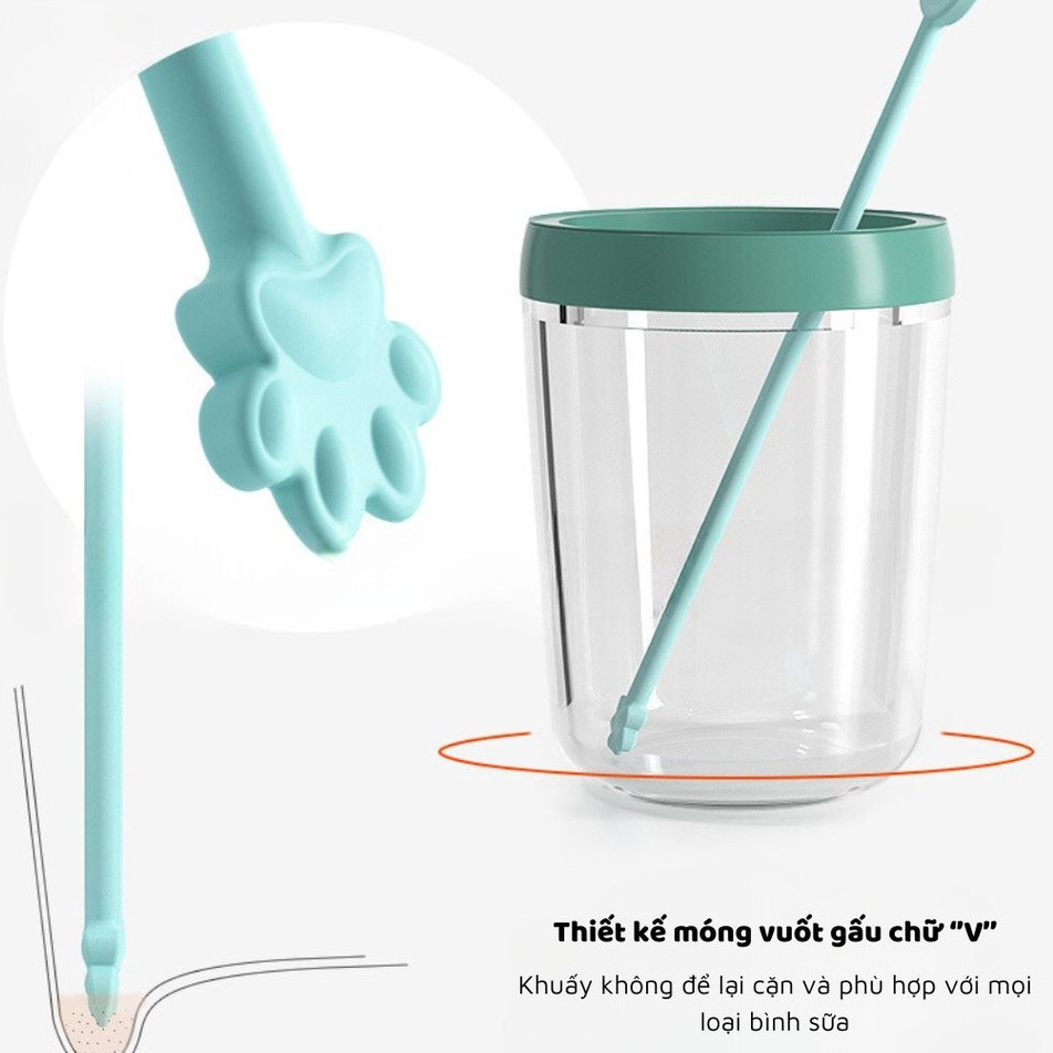 Que Khuấy Sữa Silicon Hình Gấu Cho Bé Mềm Mại An Toàn Chịu Nhiệt Tốt Doudou A09
