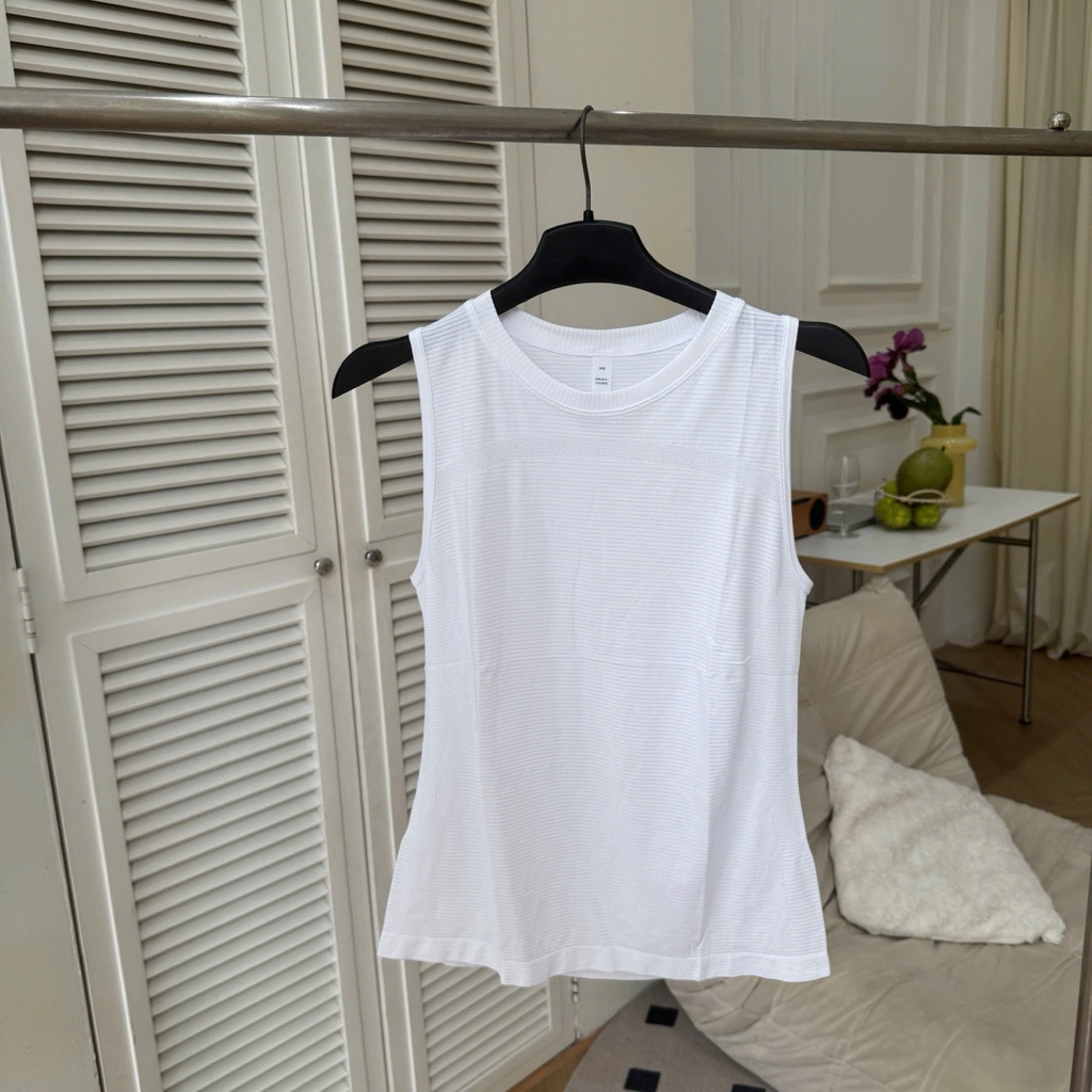 Áo Tank Top Thể Thao Nữ FitHer Dệt Gân Thoáng Khí Tập Pilates Chạy Bộ Đa Năng