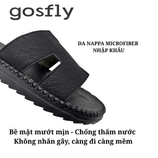 [Mới - Hàng Kĩ] Dép Nam Quai Chữ H GOSFLY Đế Cao Su  Cải Tiến Siêu Nhẹ - Dép Doctor Nam Quai Da Microfiber Nappa Cao Cấp