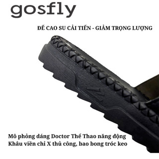 [Mới - Hàng Kĩ] Dép Nam Quai Ngang GOSFLY Vân Gỗ Độc Đáo - Dép Doctor Nam Đế Cao Su Thể Thao Cải Tiến Siêu Nhẹ