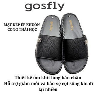[Mới - Hàng Kĩ] Dép Nam Quai Ngang GOSFLY Vân Gỗ Độc Đáo - Dép Doctor Nam Đế Cao Su Thể Thao Cải Tiến Siêu Nhẹ