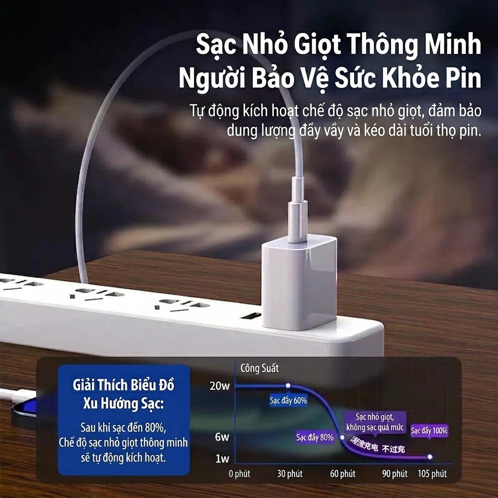 Bộ Sạc Nhanh PD 20W USB-C Cho iPhone / iPad – Củ Sạc Type C Sạc Ổn Định, Hạn Chế Nóng Máy