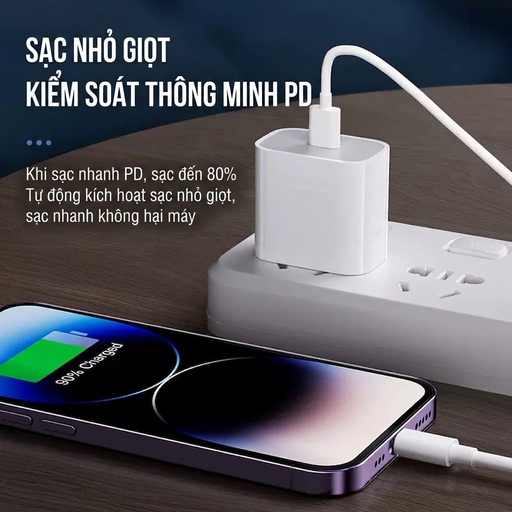 Bộ Sạc Nhanh PD 20W USB-C Cho iPhone / iPad – Củ Sạc Type C Sạc Ổn Định, Hạn Chế Nóng Máy