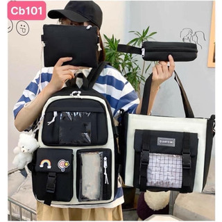 [Sammy] Combo Balo 4 Món Các Mẫu MÀU ĐEN ( KHÔNG KÈM GẤU MÓC BALO )