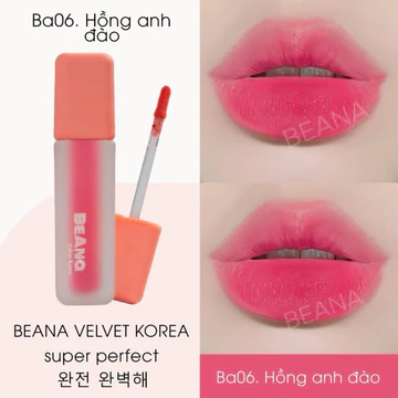 [ Tặng cọ tán son] Son kem siêu lì BeAna màu Hồng anh đào