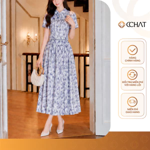 Set Đồ Nữ 𝐂𝐂𝐇𝐀𝐓 Áo Cổ Đức Chân Váy Dáng Xòe Ami Chất Liệu Mềm Mại Cao Cấp 16BNS2033XT