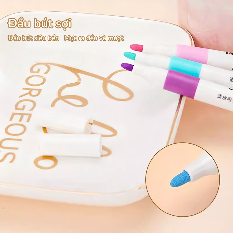 Acrylic Marker Cho Bé Màu Set Dụng Cụ Học Tập, Vẽ Đẹp Trên Mọi Chất Liệu, Mực Không Lem, Đầu Tròn 12-80 Màu Cao Cấp