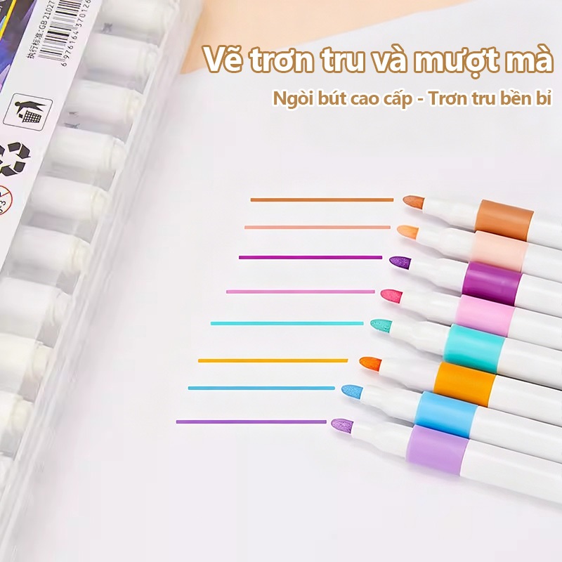 Acrylic Marker Cho Bé Màu Set Dụng Cụ Học Tập, Vẽ Đẹp Trên Mọi Chất Liệu, Mực Không Lem, Đầu Tròn 12-80 Màu Cao Cấp