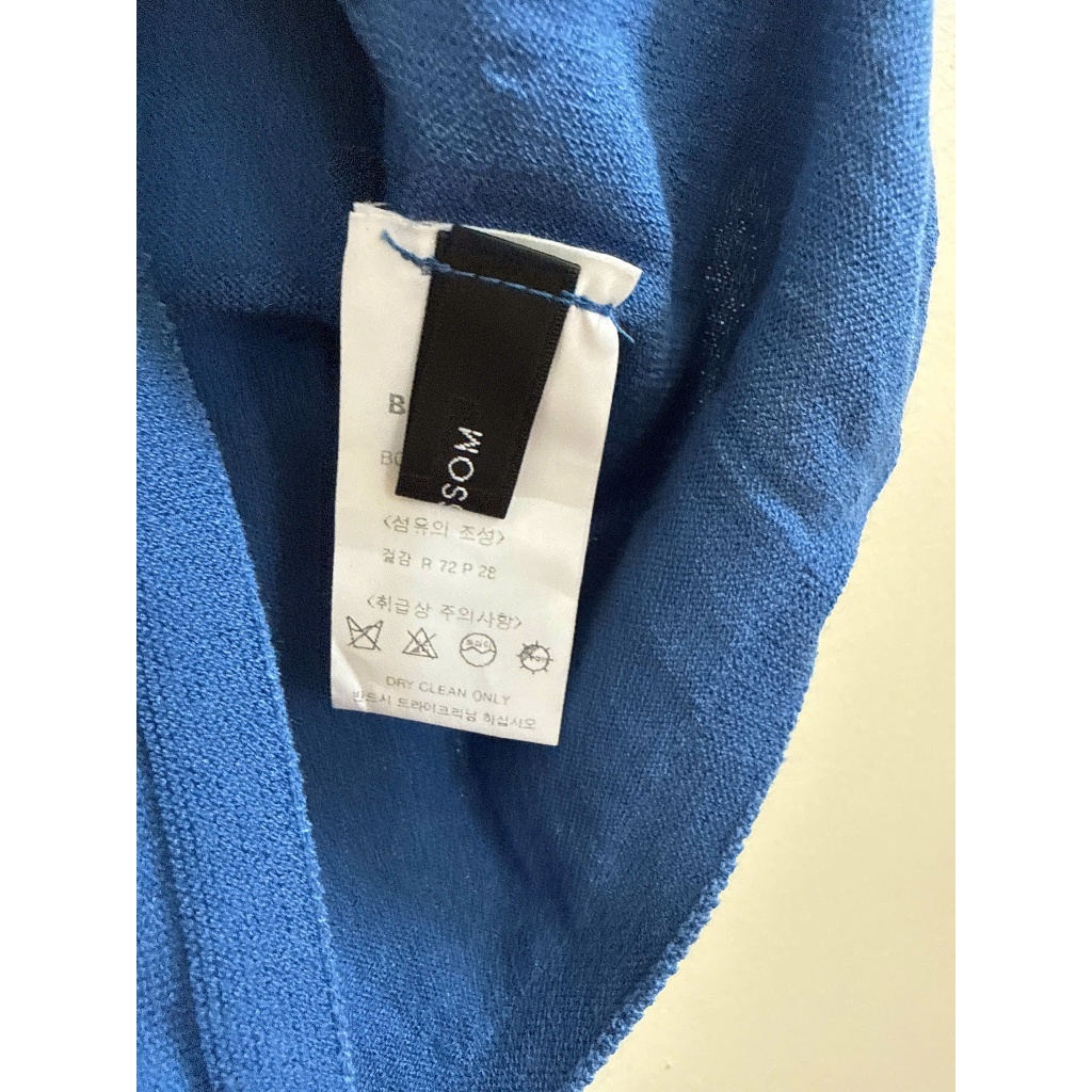 Áo len chỉ màu xanh coban ngắn tay nữ của Hàn Quốc- 2 Hand (Size S-M)