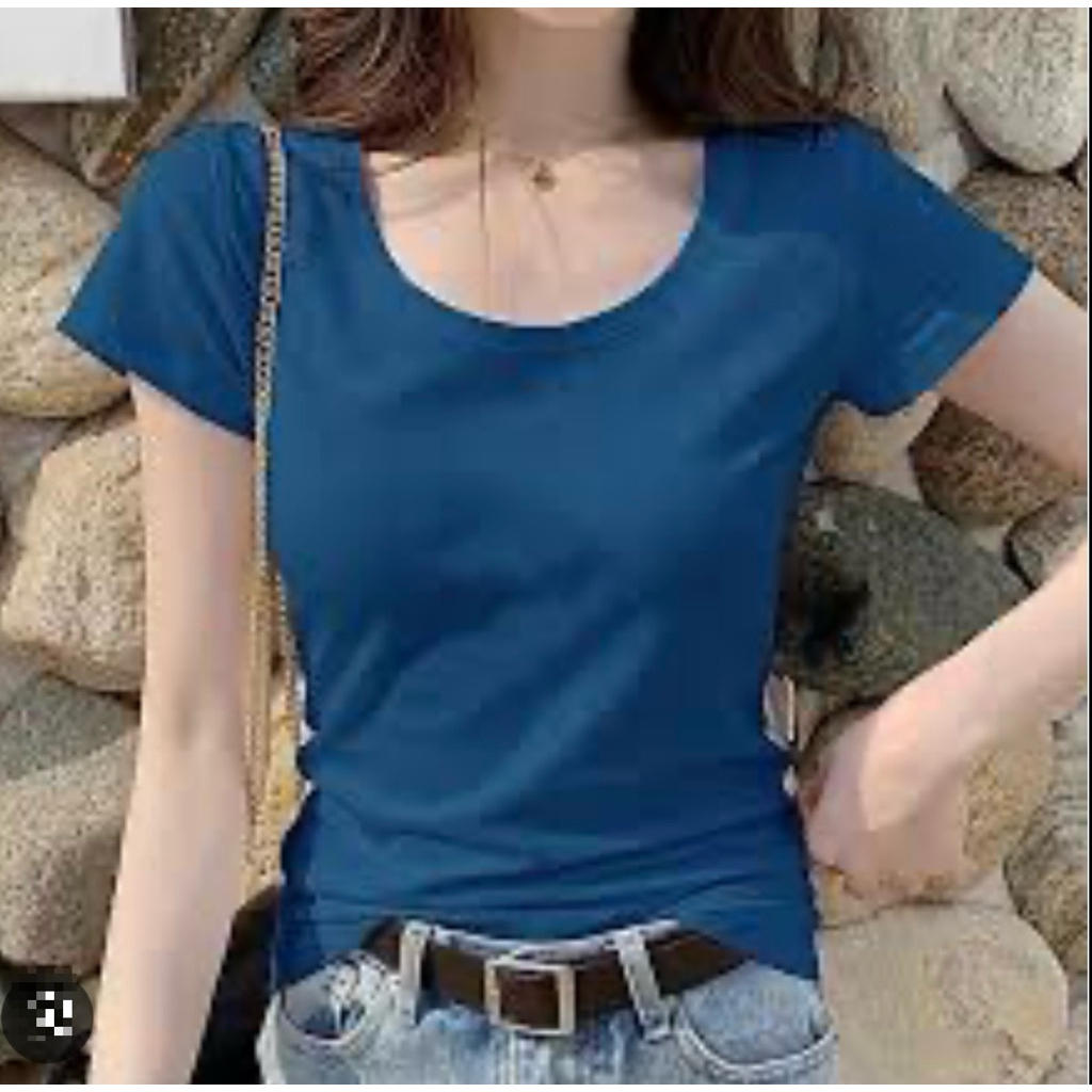 Áo len chỉ màu xanh coban ngắn tay nữ của Hàn Quốc- 2 Hand (Size S-M)