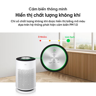 Máy lọc không khí LG Puricare 360 Hit AS60GHWG0 lọc bụi mịn, khử mùi hiệu quả, cảm biến thông minh, Bảo hành chính hãng