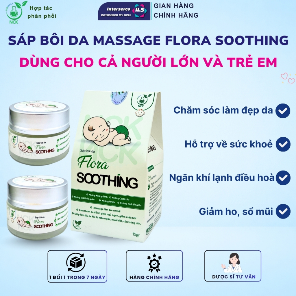 Kem massage mặt, body Flora Soothing giúp thư giãn, đuổi muỗi, bảo vệ cơ thể khi nằm điều hoà mùa hè