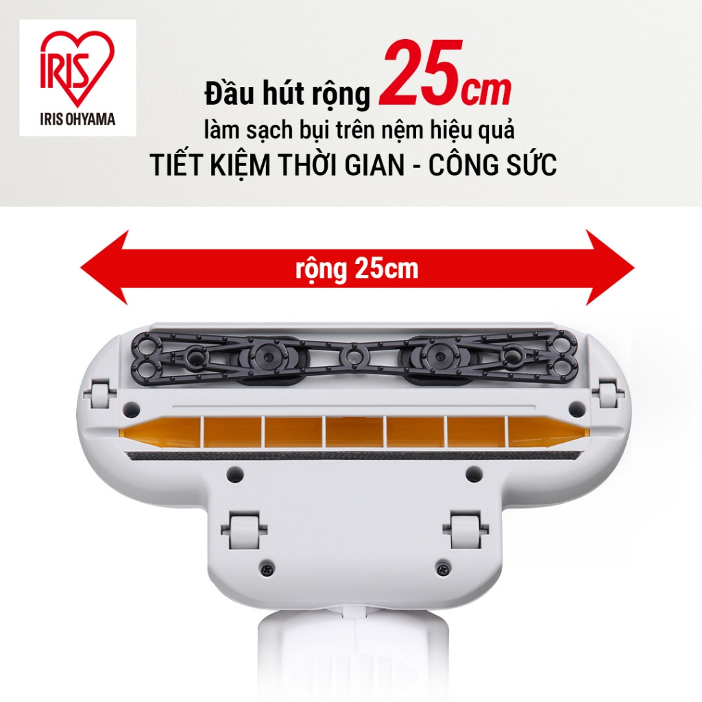 Máy hút bụi diệt mạt IRIS OHYAMA IC‑FAC2 – Đầu hút lớn, rung mạnh, công suất 400W, chuyên nệm & sofa