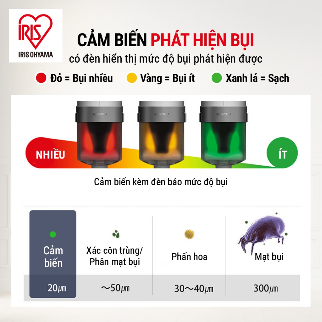 Máy hút bụi diệt mạt IRIS OHYAMA IC‑FAC2 – Đầu hút lớn, rung mạnh, công suất 400W, chuyên nệm & sofa