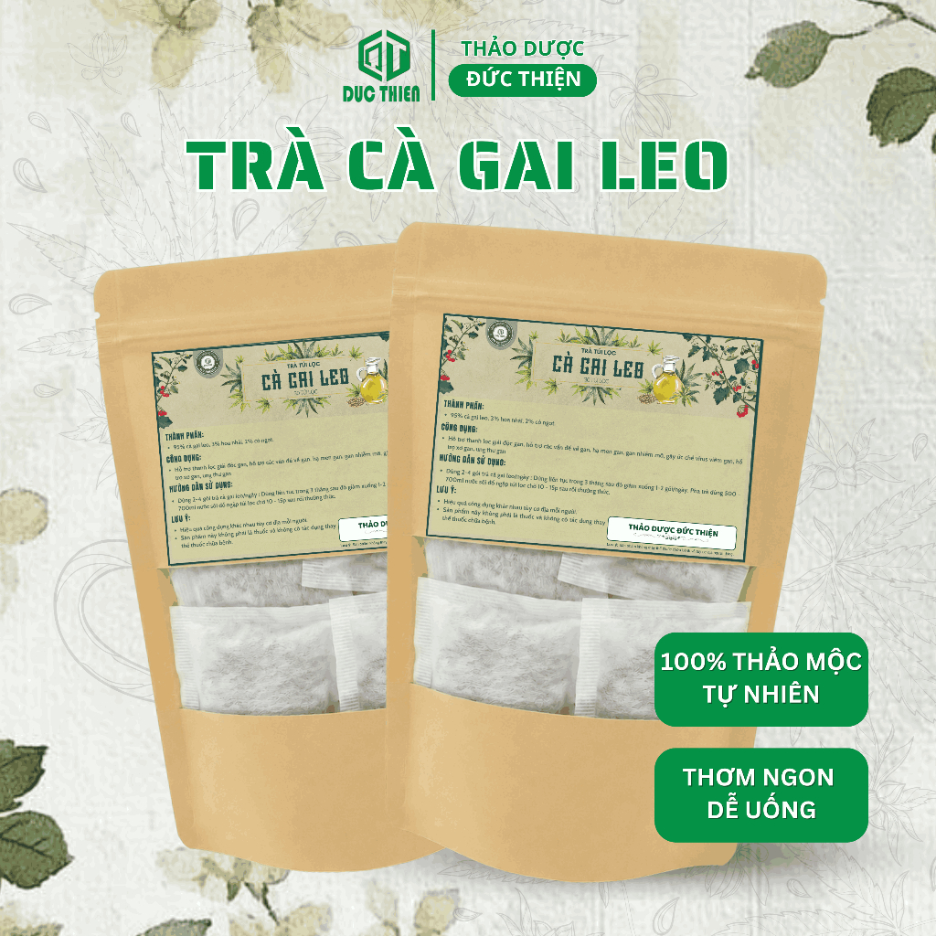 Trà Túi Lọc Cà Gai Leo Đức Thiện (Set 30 Túi Lọc) - Hỗ Trợ Hạ Men Gan, Gan B,C, U Gan Xơ Gan